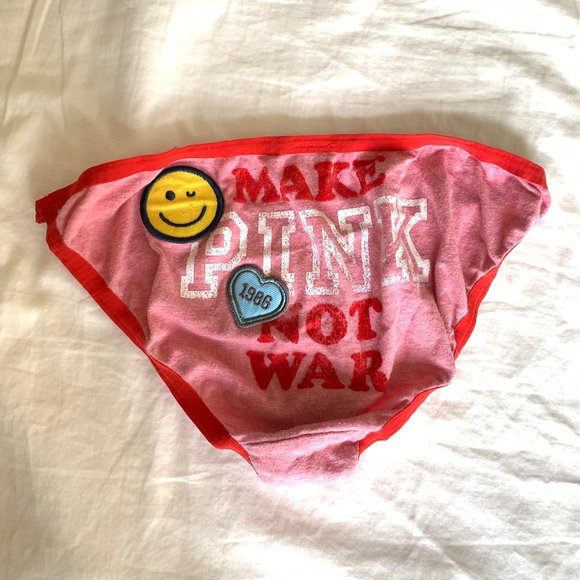 *RARE* Vintage Victoria’s Secret PINK "Make Pink Not War" String Bikini